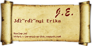 Járányi Erika névjegykártya